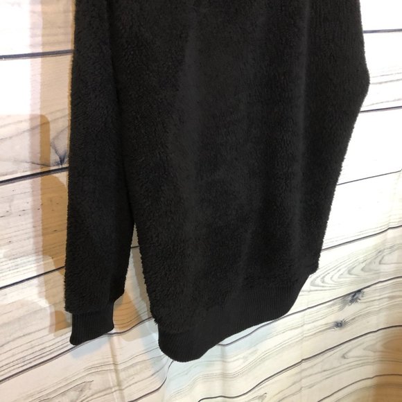 Teddy Sherpa WorkShop brand cozy Black half zip - Picture 12 of 13